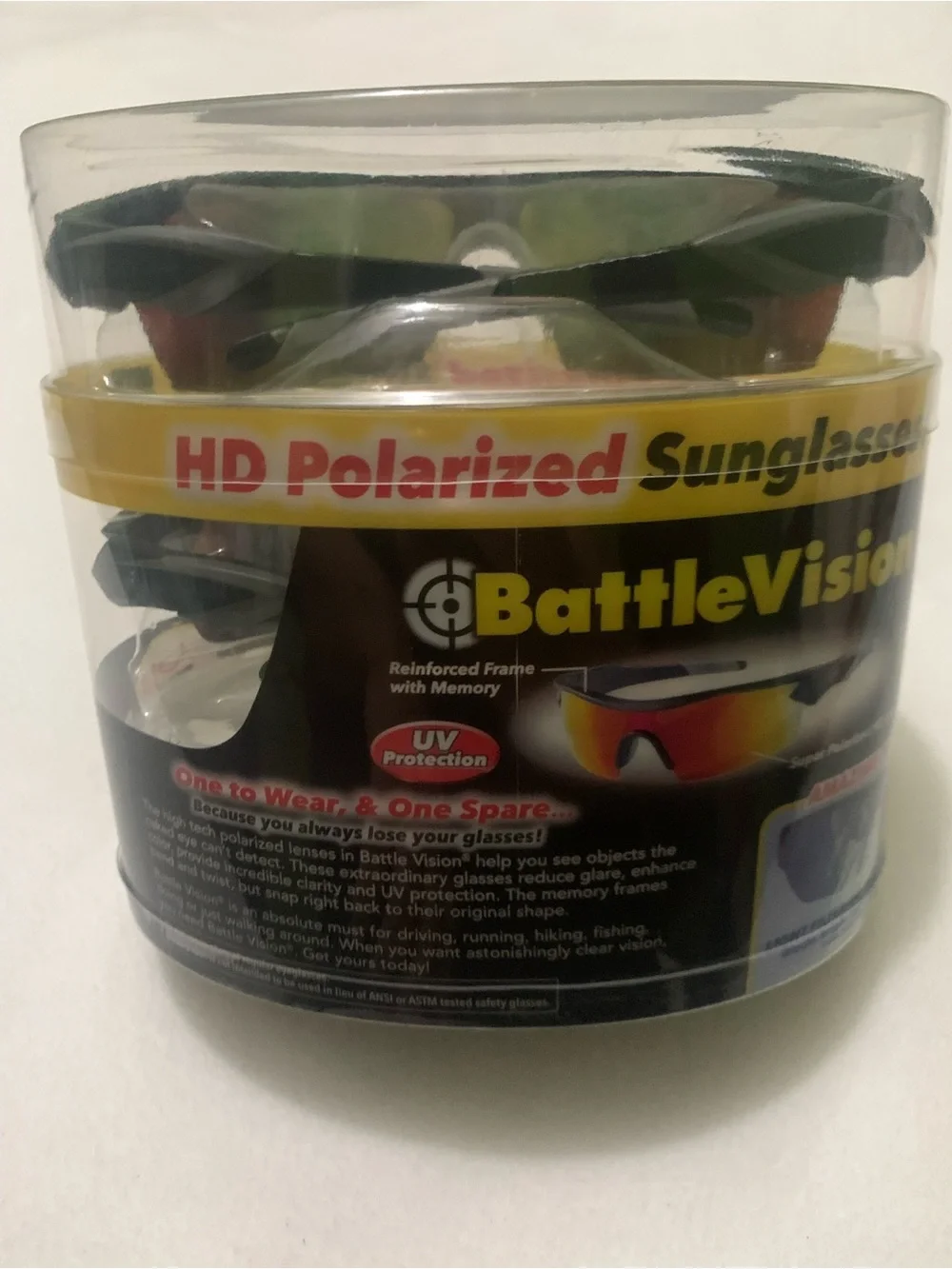BattleVision HD Polarized Mirrored Sports Sunglasses - Includes Bonus Spare